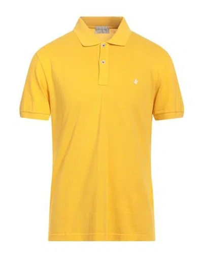 Brooksfield Man Polo Shirt Yellow Size 40 Cotton