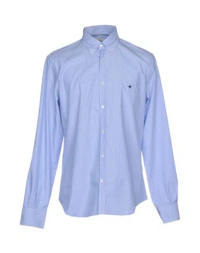 Brooksfield Man Shirt Azure Size 16 ½ Cotton In Blue