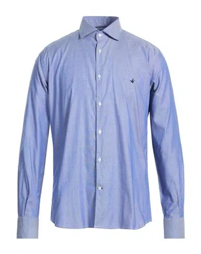 Brooksfield Man Shirt Blue Size 16 Cotton