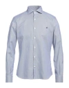 Brooksfield Man Shirt Blue Size 15 Cotton In Blue