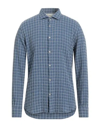 Brooksfield Man Shirt Blue Size 16 Cotton, Modal, Elastane