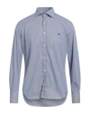 Brooksfield Man Shirt Blue Size 15 Cotton In Blue