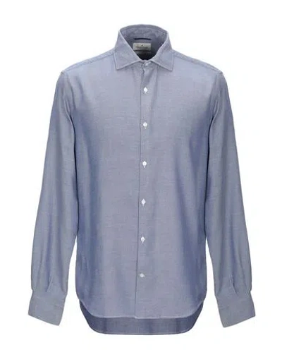 Brooksfield Man Shirt Blue Size 17 Cotton