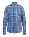 Brooksfield Man Shirt Blue Size 17 Cotton In Blue