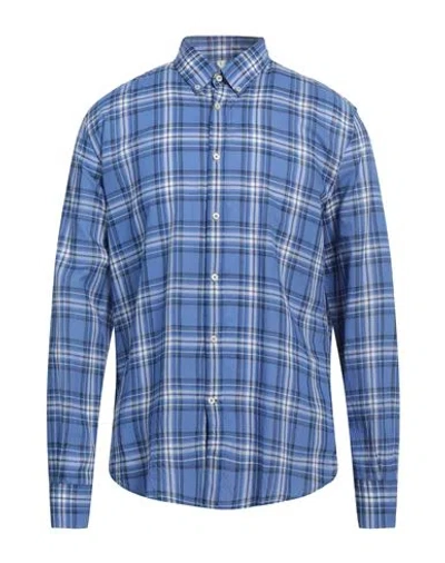 Brooksfield Man Shirt Blue Size 17 Cotton