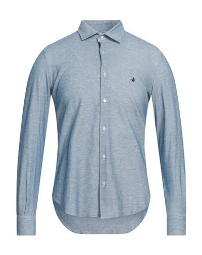 Brooksfield Man Shirt Blue Size 48 Cotton