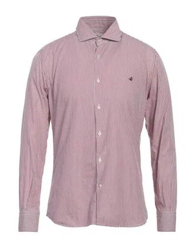 Brooksfield Man Shirt Burgundy Size 15 ½ Cotton In Pink