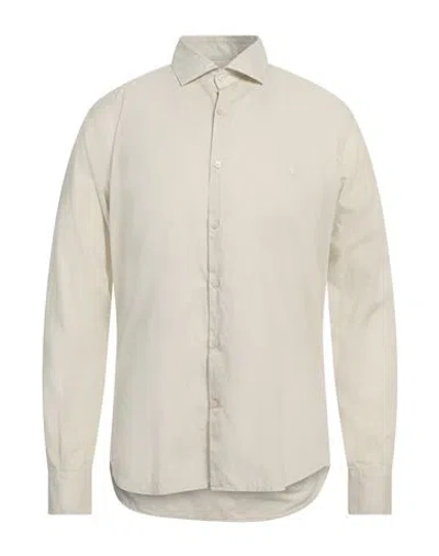 Brooksfield Man Shirt Cream Size 16 Cotton In White