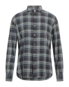 Brooksfield Man Shirt Deep Teal Size 17 ½ Cotton, Elastane In Green