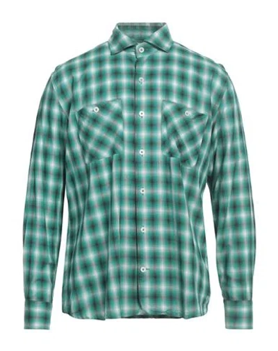 Brooksfield Man Shirt Emerald Green Size 15 ¾ Cotton