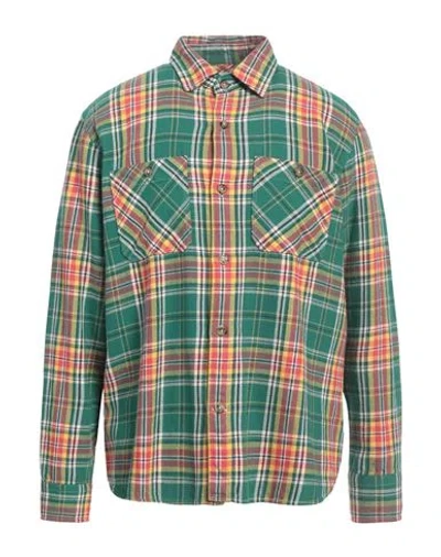 Brooksfield Man Shirt Green Size L Cotton