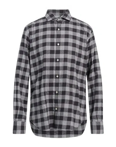 Brooksfield Man Shirt Grey Size 17 Cotton
