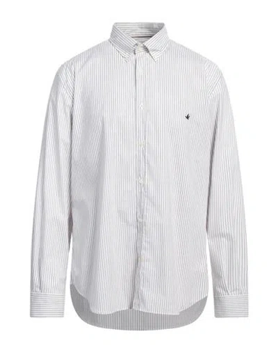 Brooksfield Man Shirt Grey Size 17 ½ Cotton, Elastane