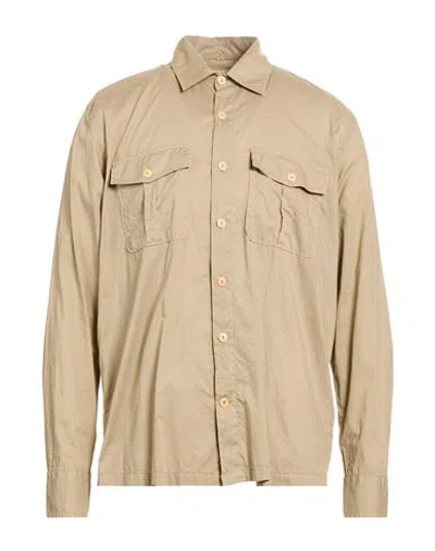 Brooksfield Man Shirt Khaki Size 15 ½ Cotton In Neutral