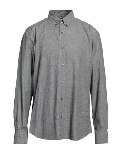Brooksfield Man Shirt Lead Size 34 Cotton In Grey