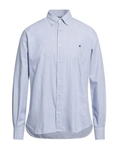 Brooksfield Man Shirt Light Blue Size 16 Cotton