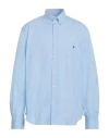 Brooksfield Man Shirt Light Blue Size 17 ¾ Cotton, Elastane