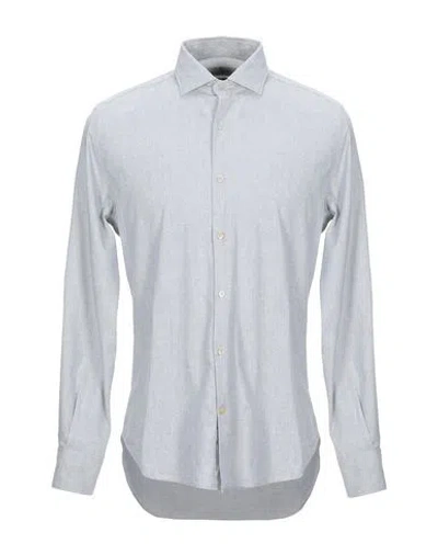 Brooksfield Man Shirt Light Grey Size 17 Cotton