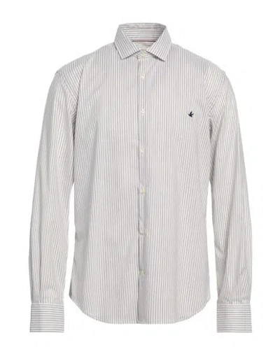 Brooksfield Man Shirt Light Grey Size 17 Cotton, Elastane