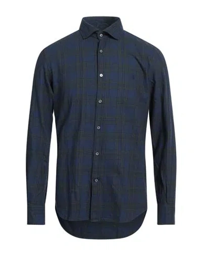 Brooksfield Man Shirt Midnight Blue Size 17 Cotton
