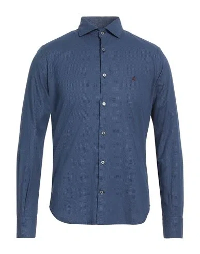 Brooksfield Man Shirt Midnight Blue Size 15 ½ Cotton