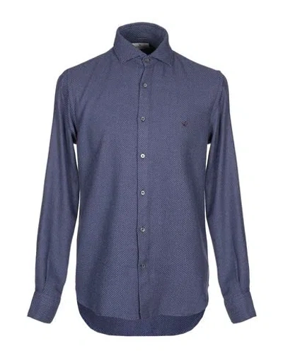 Brooksfield Man Shirt Midnight Blue Size 15 ¾ Cotton