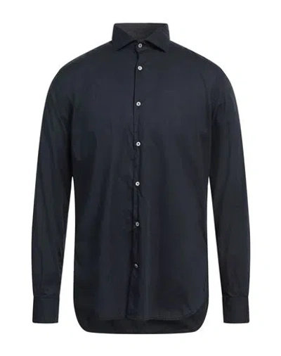 Brooksfield Man Shirt Midnight Blue Size 17 Cotton