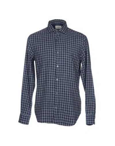 Brooksfield Man Shirt Midnight Blue Size 16 Cotton