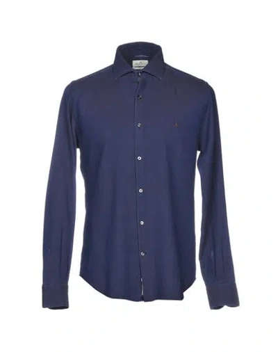 Brooksfield Man Shirt Midnight Blue Size 17 Cotton