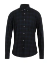 Brooksfield Man Shirt Midnight Blue Size 17 Cotton In Blue