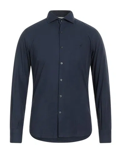 Brooksfield Man Shirt Midnight Blue Size 17 Cotton