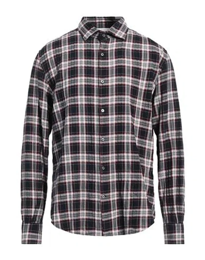 Brooksfield Man Shirt Midnight Blue Size 16 Cotton, Elastane
