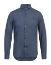 Brooksfield Man Shirt Navy Size 15 Linen