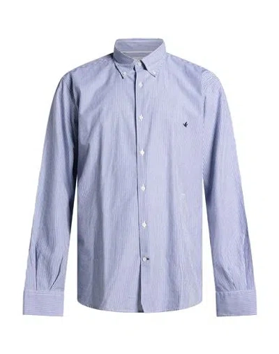 Brooksfield Man Shirt Navy Size 17 ¾ Cotton In Blue