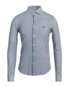 Brooksfield Man Shirt Sky Blue Size 17 Cotton In Navy