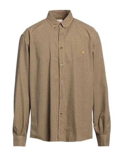 Brooksfield Man Shirt Marigold Size 17 Cotton In Yellow