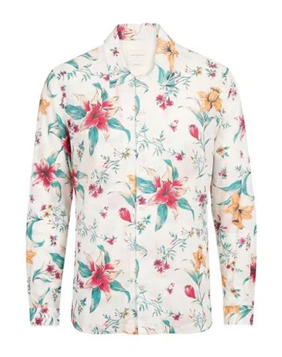 Brooksfield Man Shirt Off White Size S Cotton