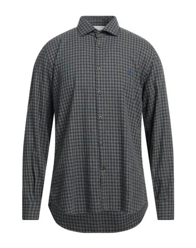 Brooksfield Man Shirt Sage Green Size 17 Cotton