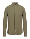Brooksfield Man Shirt Sage Green Size 17 Linen