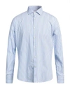 Brooksfield Man Shirt Sky Blue Size 17 Cotton In Blue