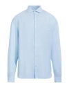 Brooksfield Man Shirt Sky Blue Size 17 ¾ Linen