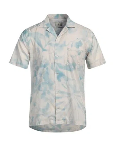 Brooksfield Man Shirt Sky Blue Size L Cotton In Neutral