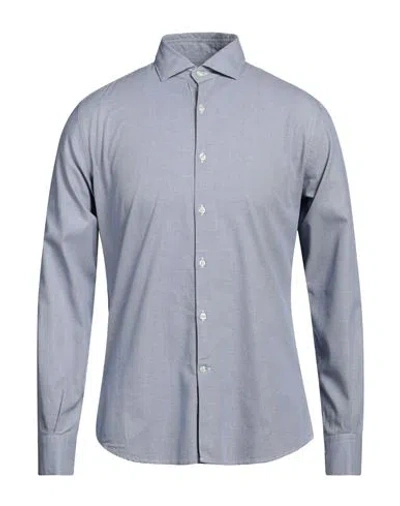 Brooksfield Man Shirt Slate Blue Size 15 ½ Cotton In Gray