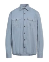 Brooksfield Man Shirt Slate Blue Size 17 Cotton