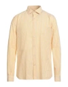 Brooksfield Man Shirt Yellow Size 16 Cotton In Neutral