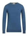 Brooksfield Man Sweater Pastel Blue Size 36 Virgin Wool