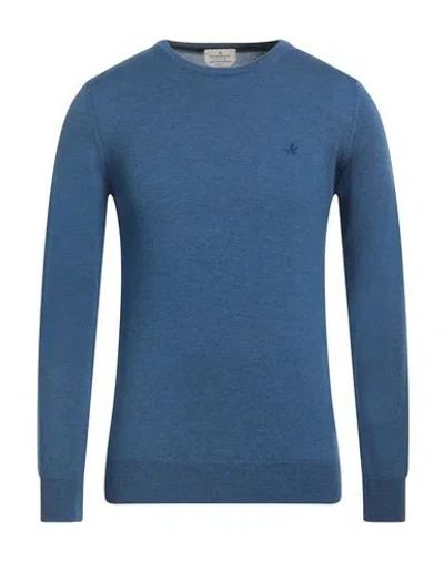 Brooksfield Man Sweater Pastel Blue Size 36 Virgin Wool