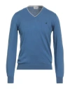 Brooksfield Man Sweater Azure Size 46 Cotton In Blue