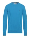 Brooksfield Man Sweater Azure Size 48 Virgin Wool In Blue