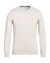 Brooksfield Man Sweater Cream Size 48 Virgin Wool In Beige